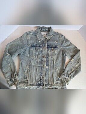 Light Wash Distressed Denim Jacket